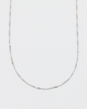 Close-up of Jamie Silver necklace made from 925 sterling silver.