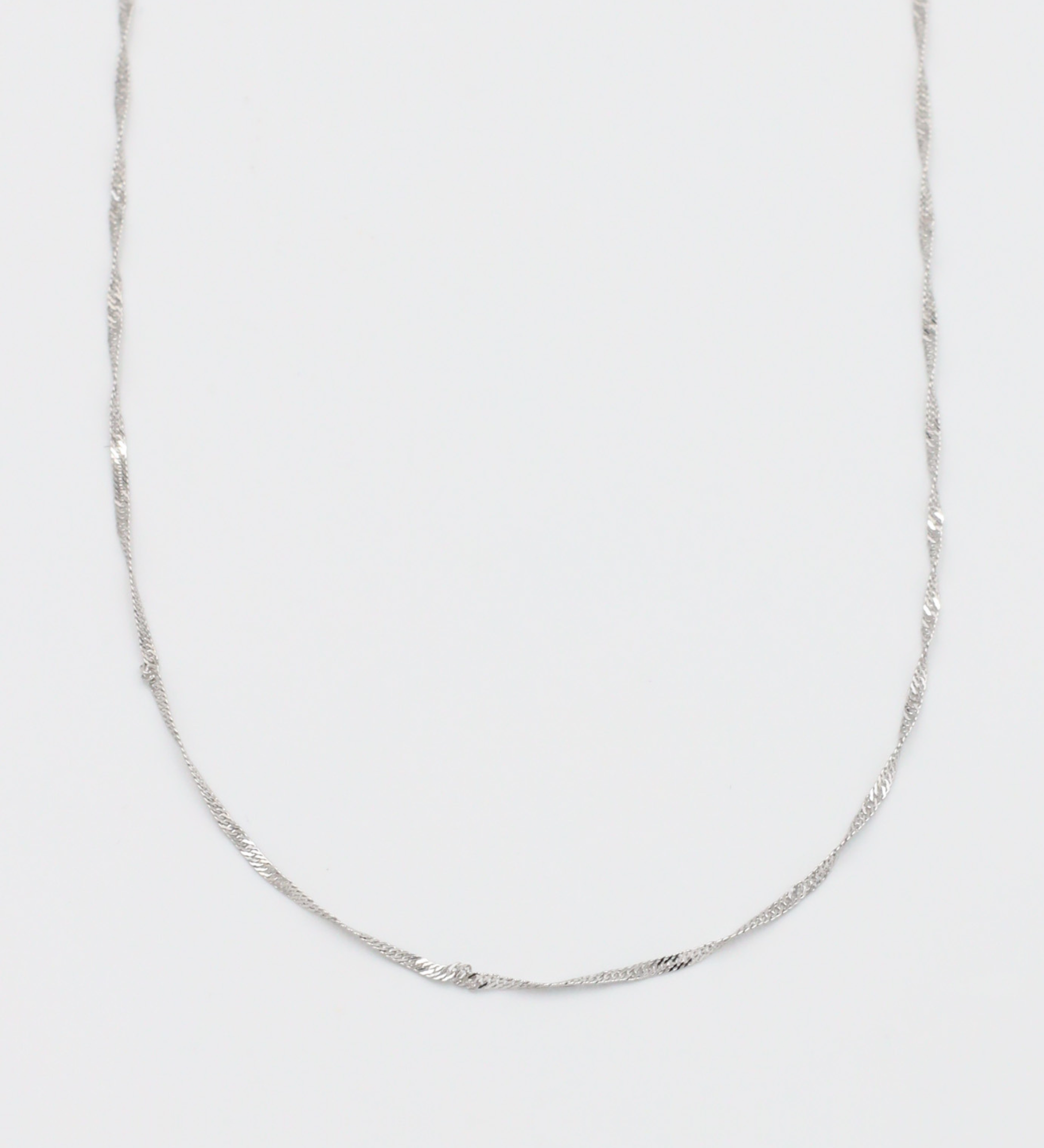 Close-up of Jamie Silver necklace made from 925 sterling silver.