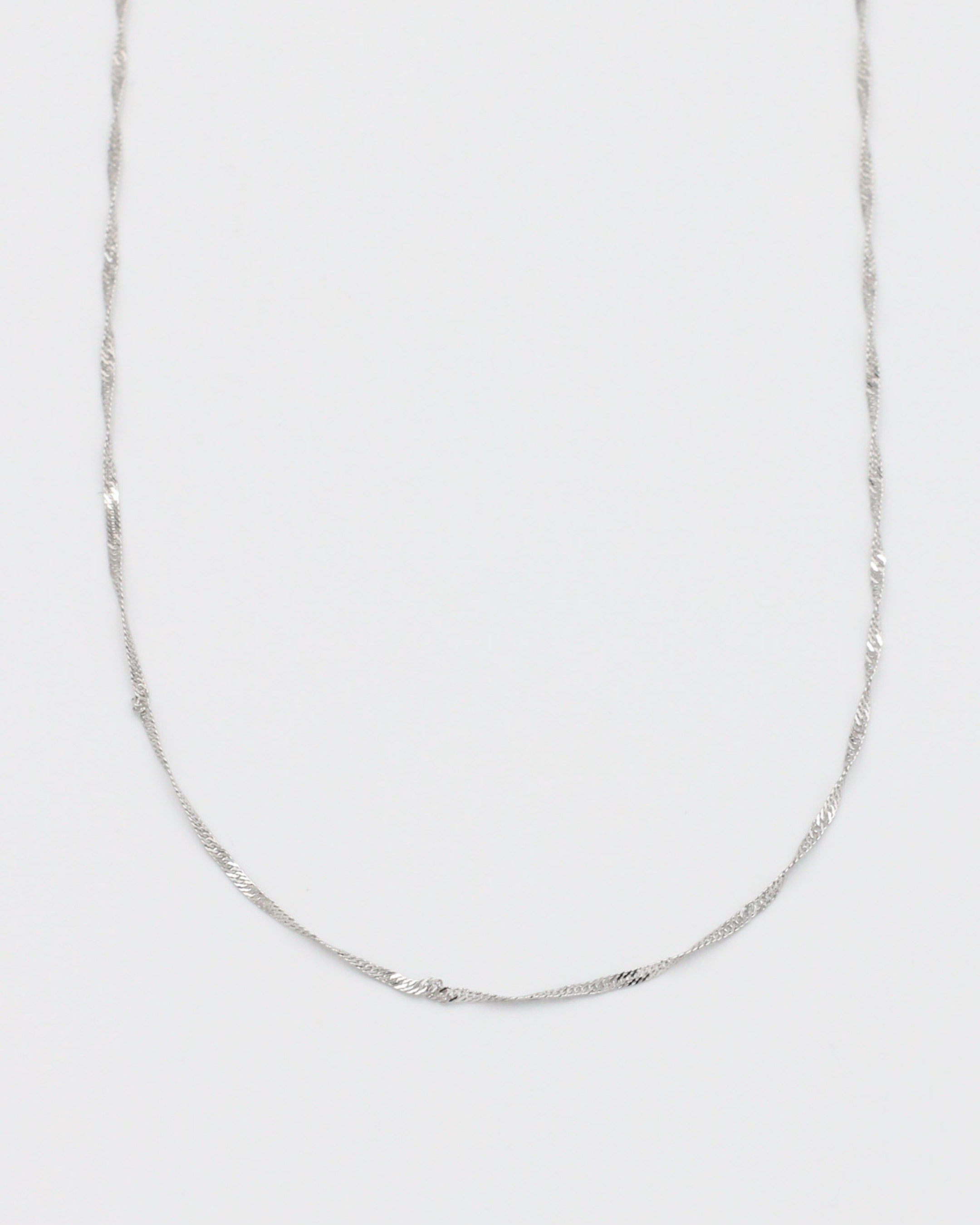 Close-up of Jamie Silver necklace made from 925 sterling silver.