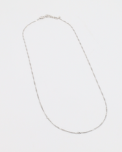 Full view of the Jamie Silver necklace in 925 sterling silver, showcasing its elegant twisted chain design.
