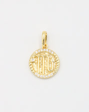 Gold-plated sterling silver Scorpio zodiac pendant with sparkling zirconia stones.
