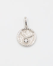 Taurus Zodiac Pendant Made from Rhodium Plated 925 Sterling Silver with a Sparkling Zirconia Stone