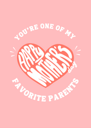 "You're One Of My Favorite Parents" Card