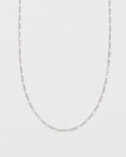 Close-up of the Annabelle necklace in sterling silver, showcasing its sleek chain design.