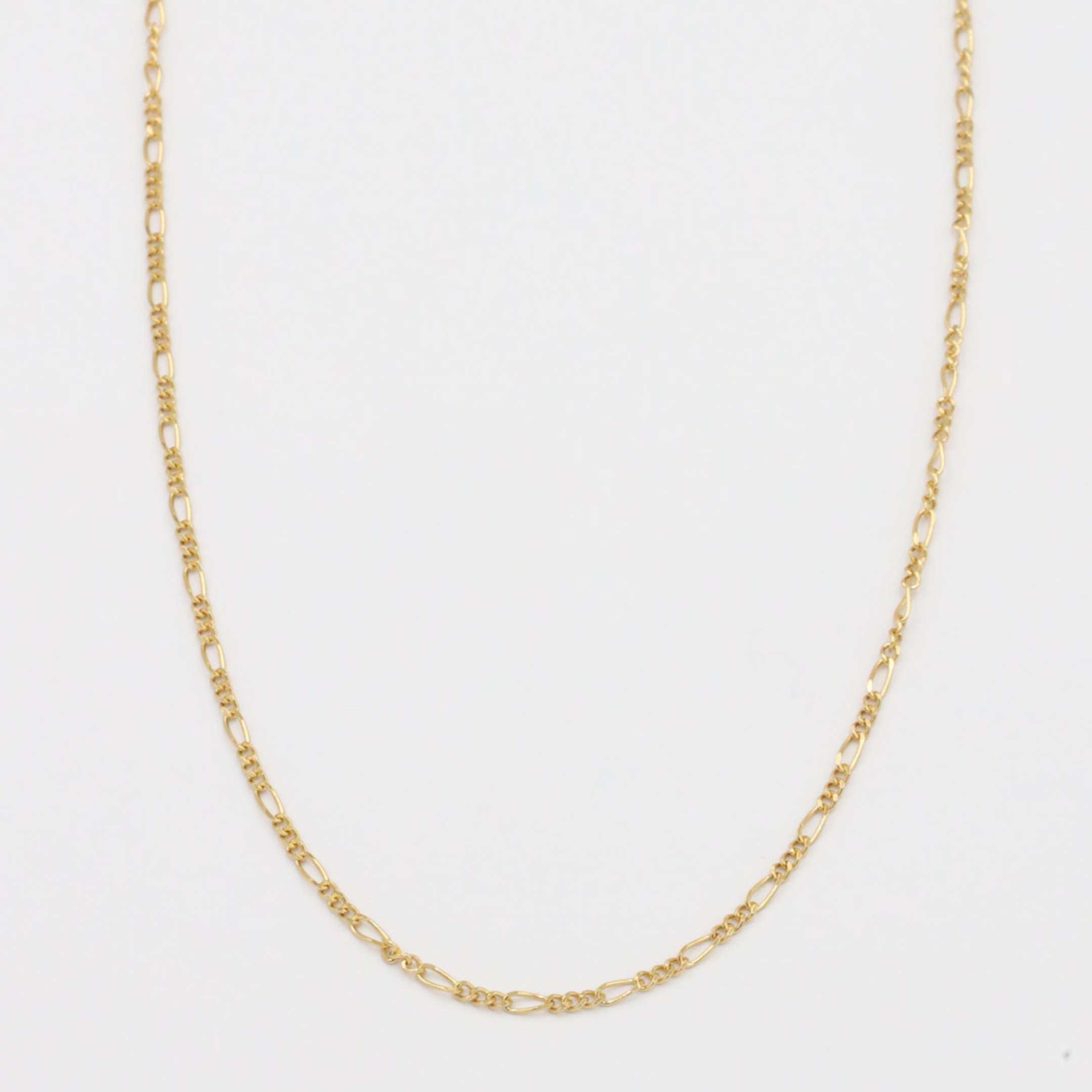 Closeup view of the Annabelle necklace in gold, showcasing its delicate chain design made from gold-plated 925 sterling silver.