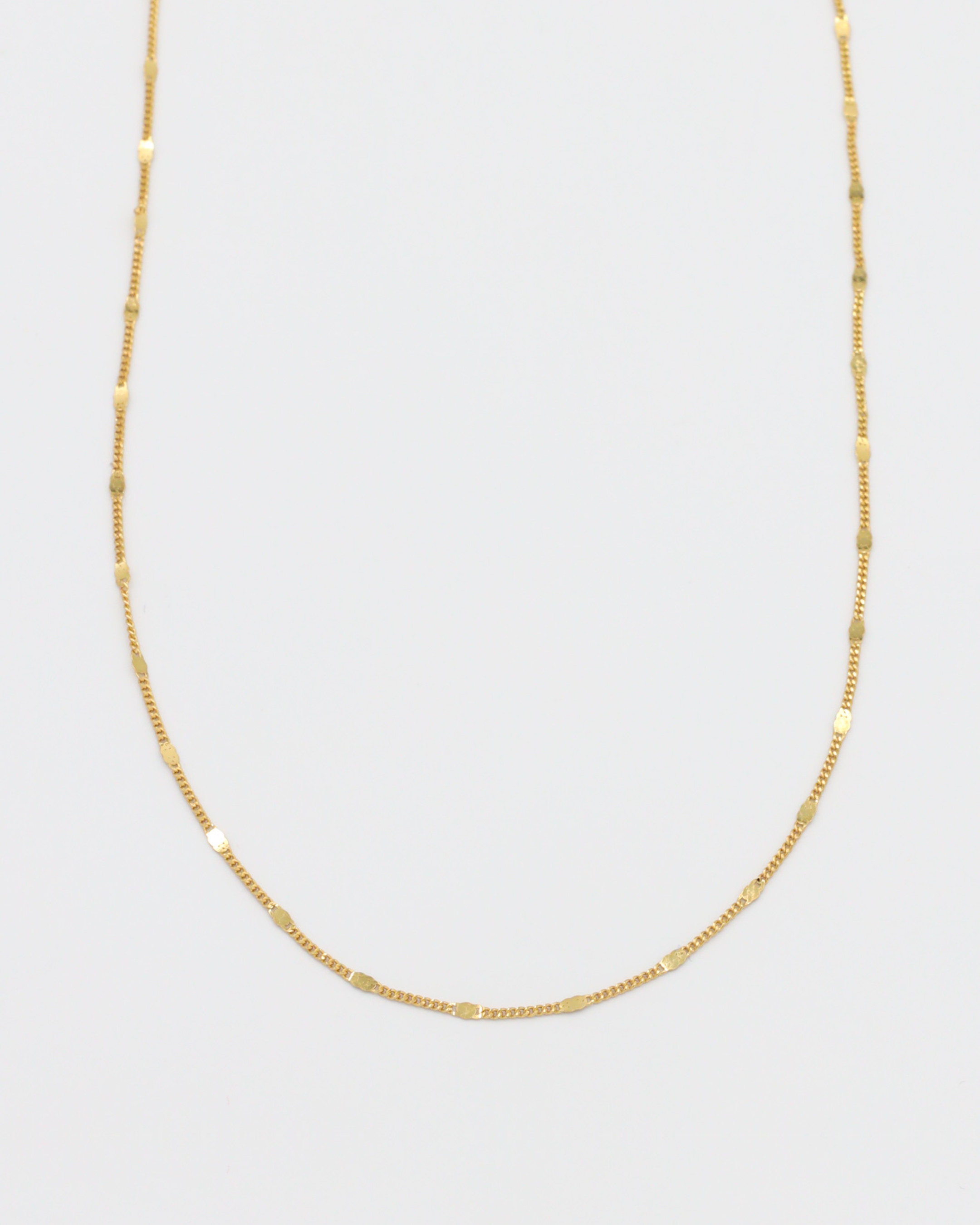 Full view of the Loretta Necklace, crafted in gold-plated 925 sterling silver.