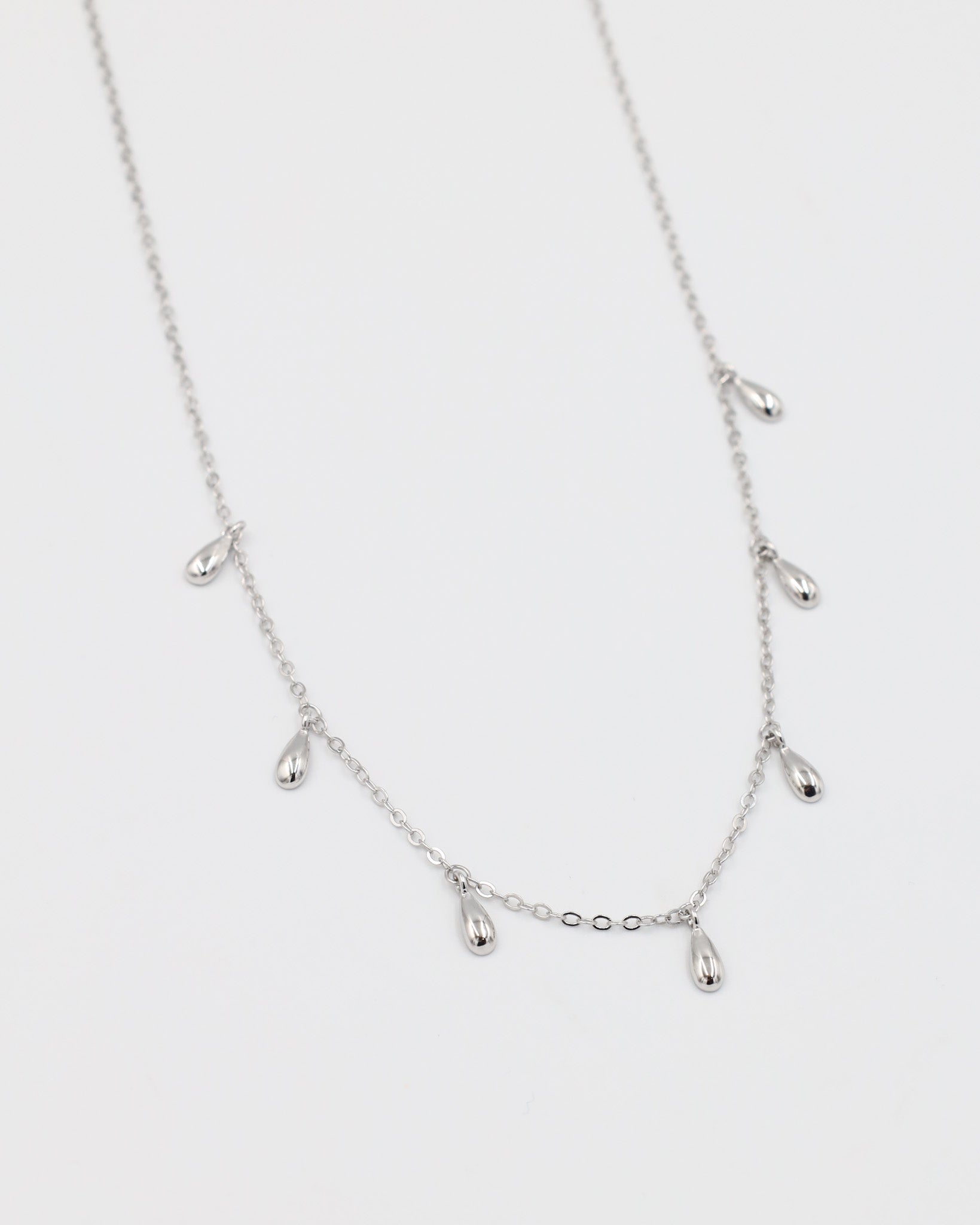★ roaju★ [Influencer wear][silver925]unformal ripple neck 925 Sterling Silver Turquoise Necklace (Rhodium Plated