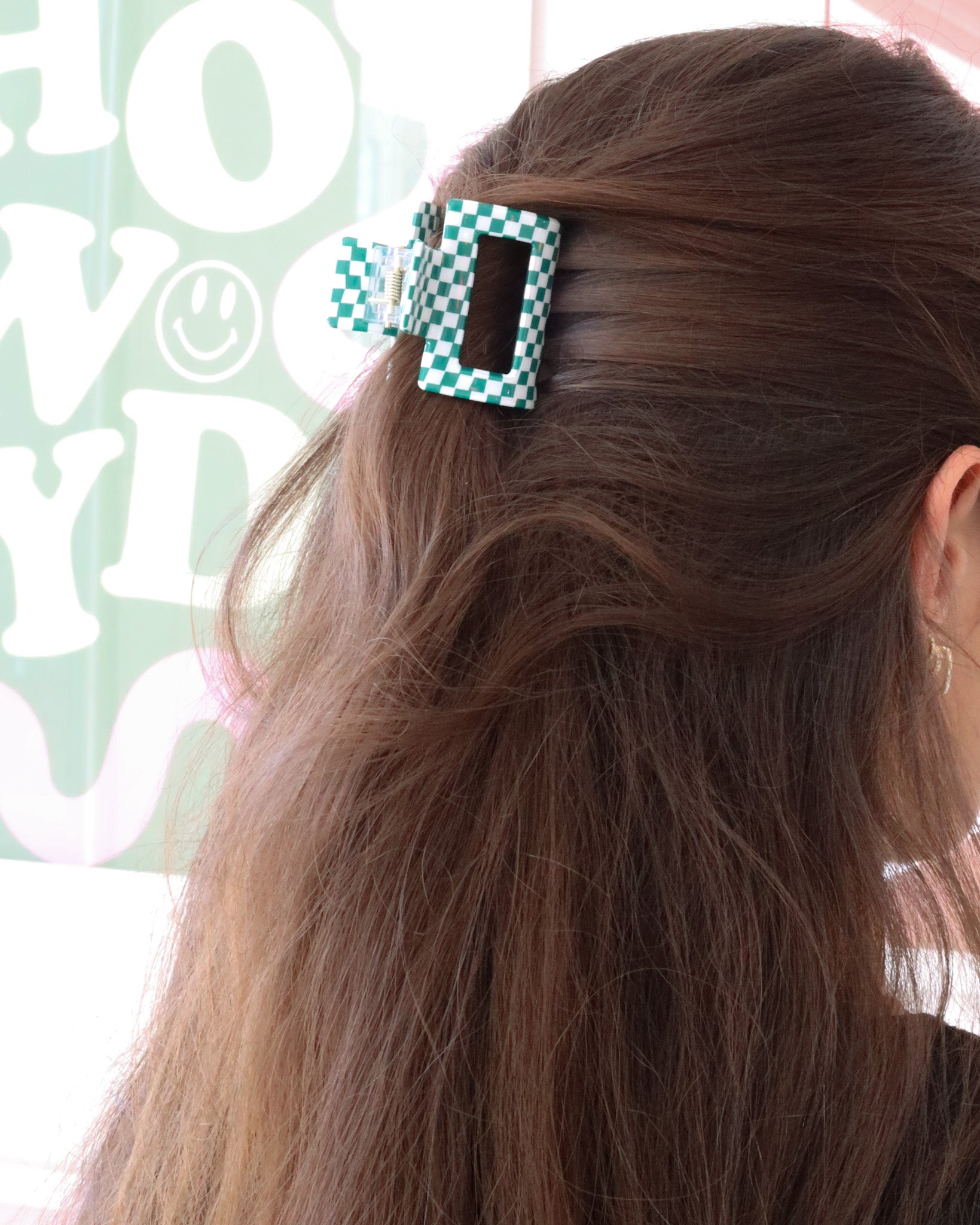 Louie Green Check Hairclip