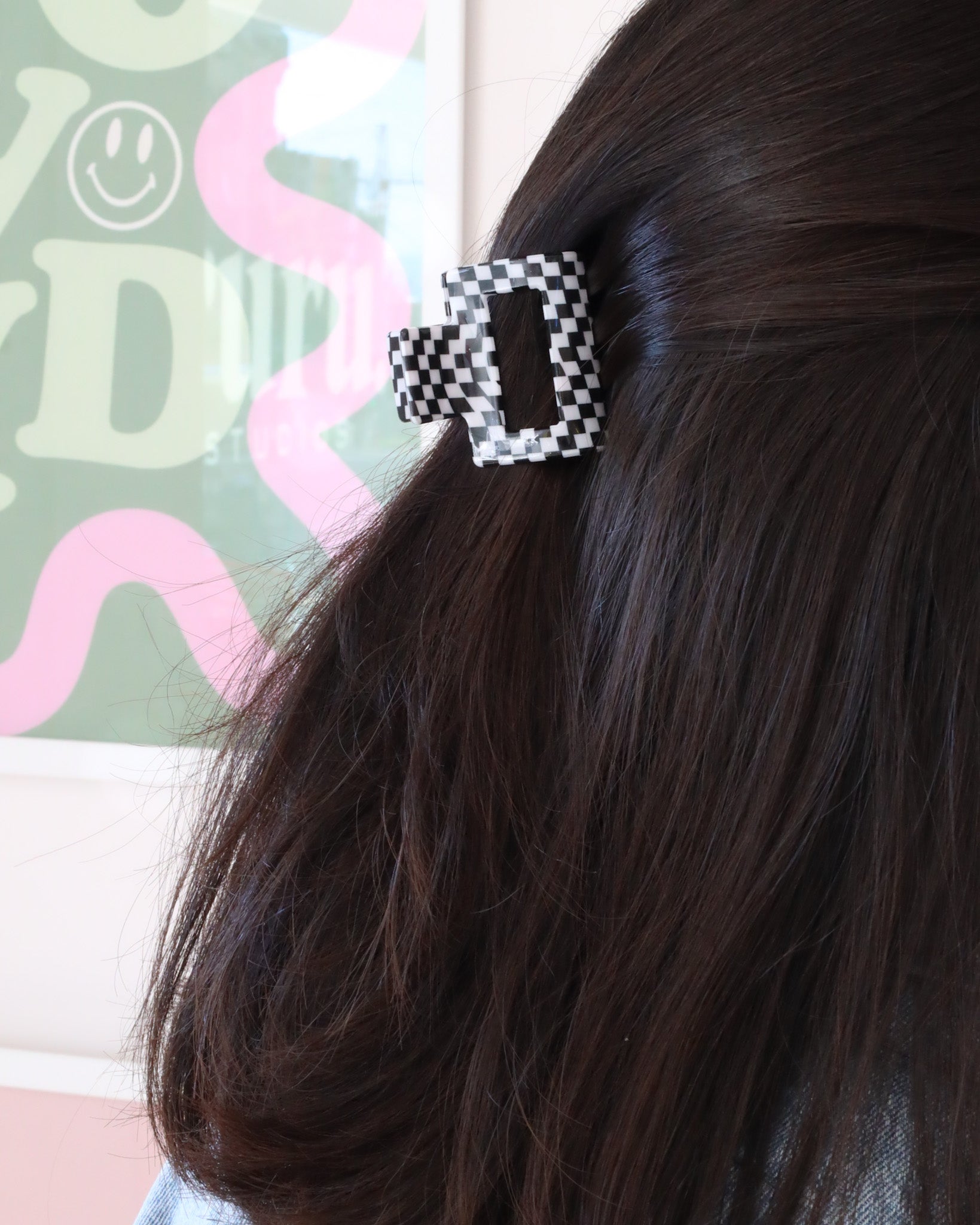 Louie Black Check Hairclip