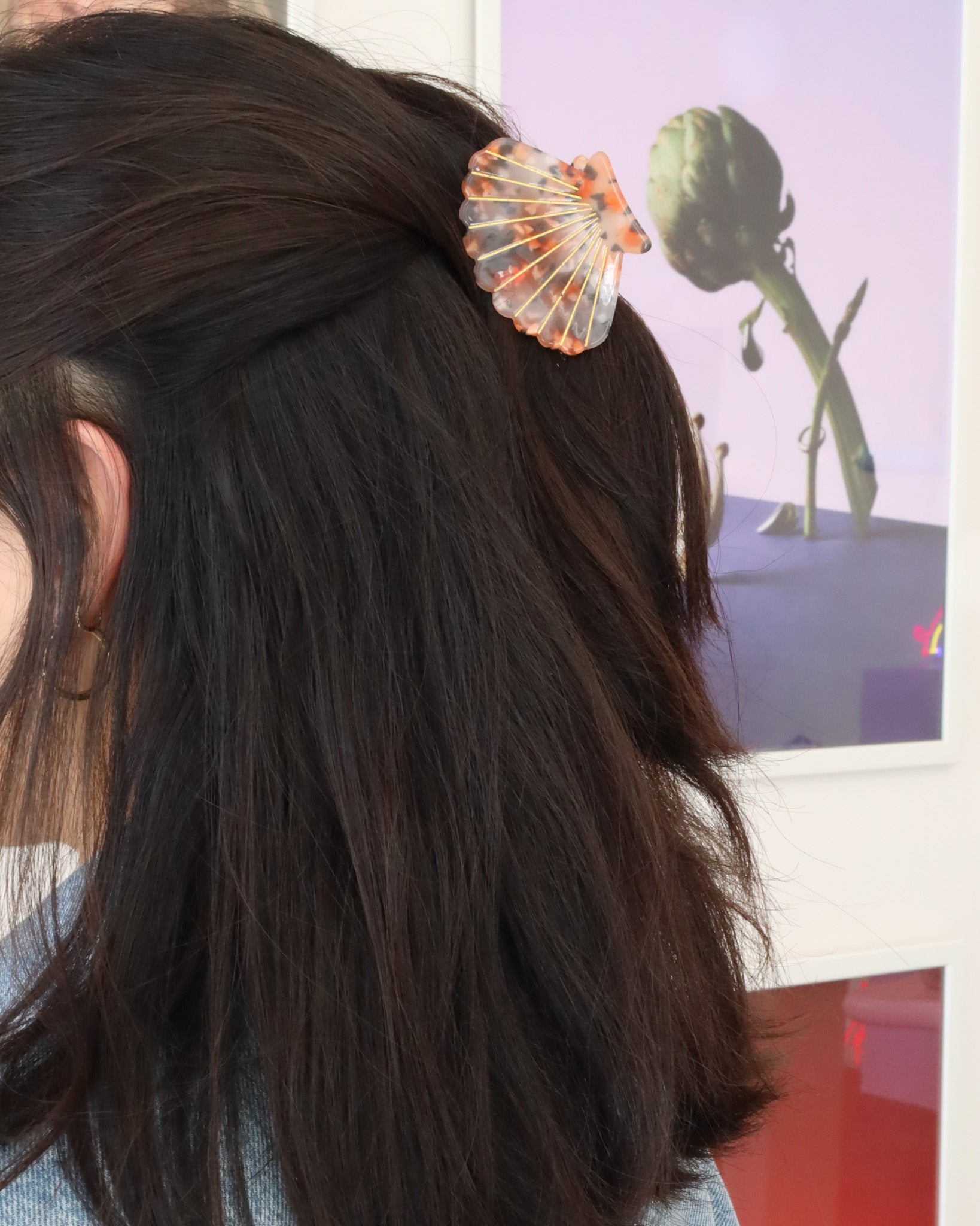 Scallop Mottled Hairclip