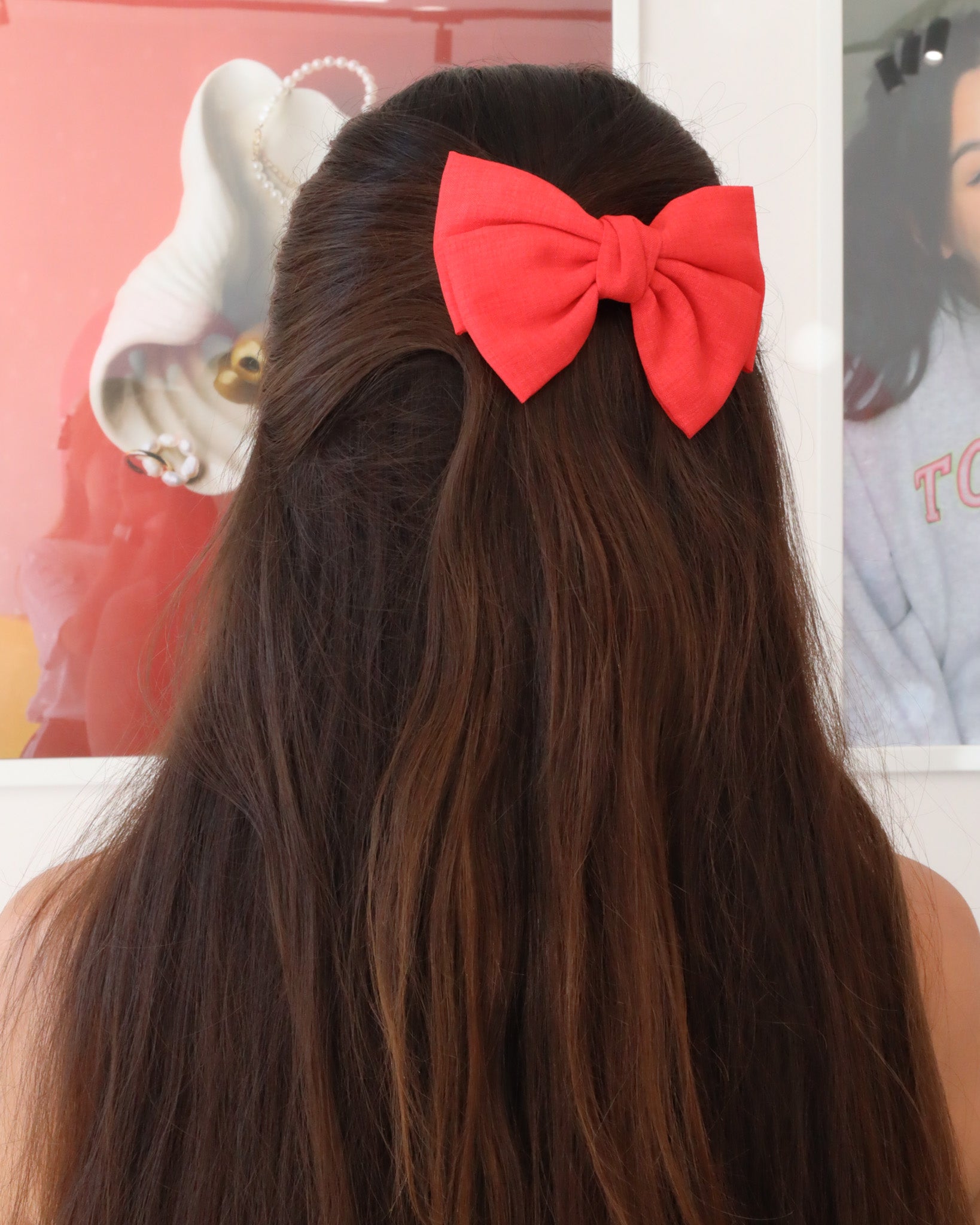 Bow Medium Red Hairclip