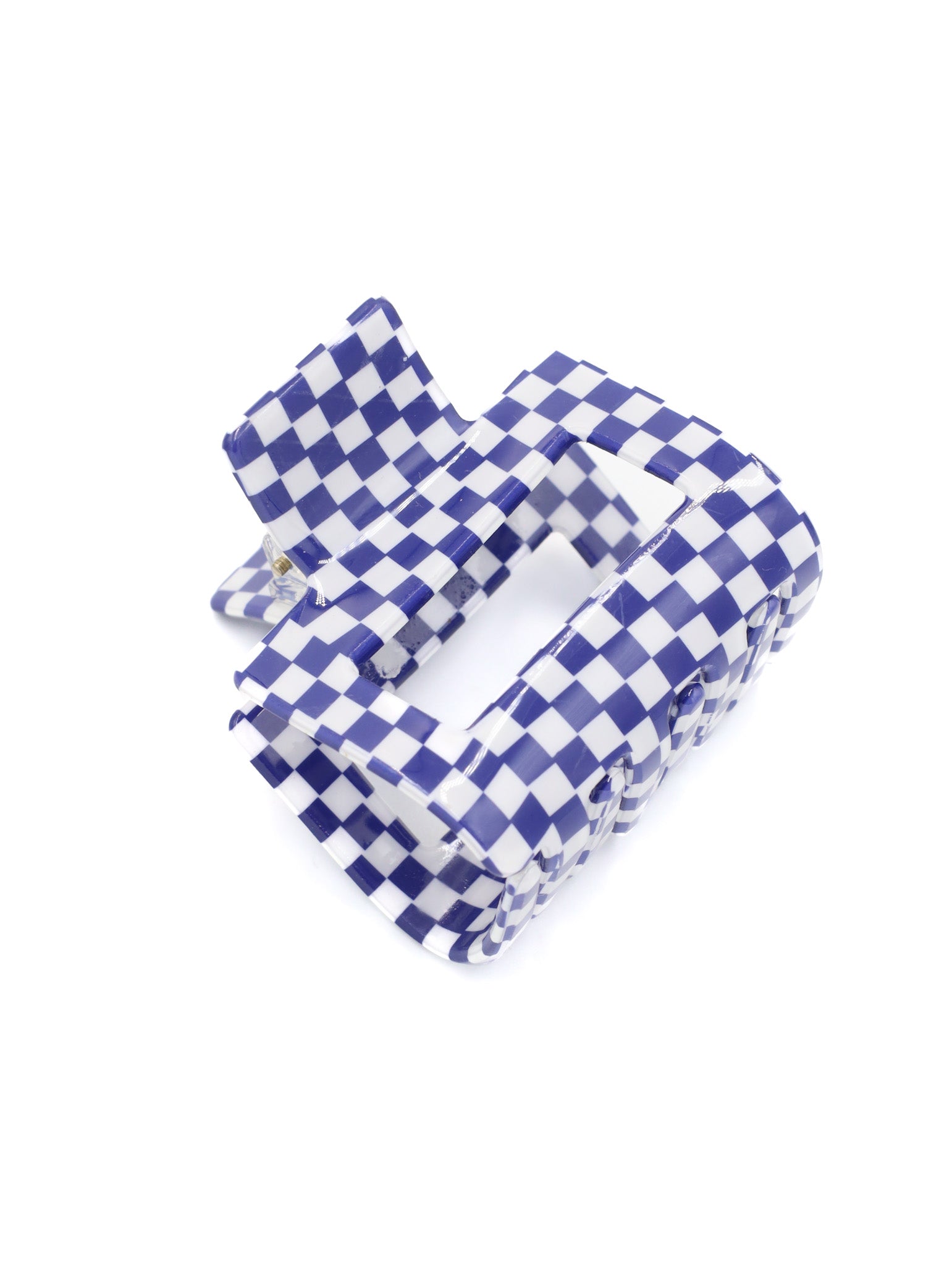 Louie Navy Check Hairclip