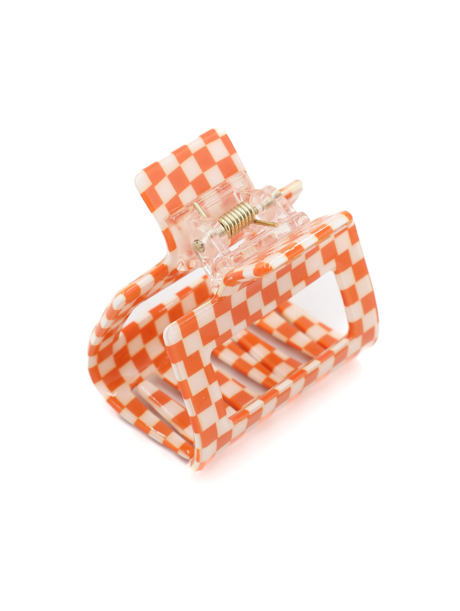 Louie Orange Check Hairclip