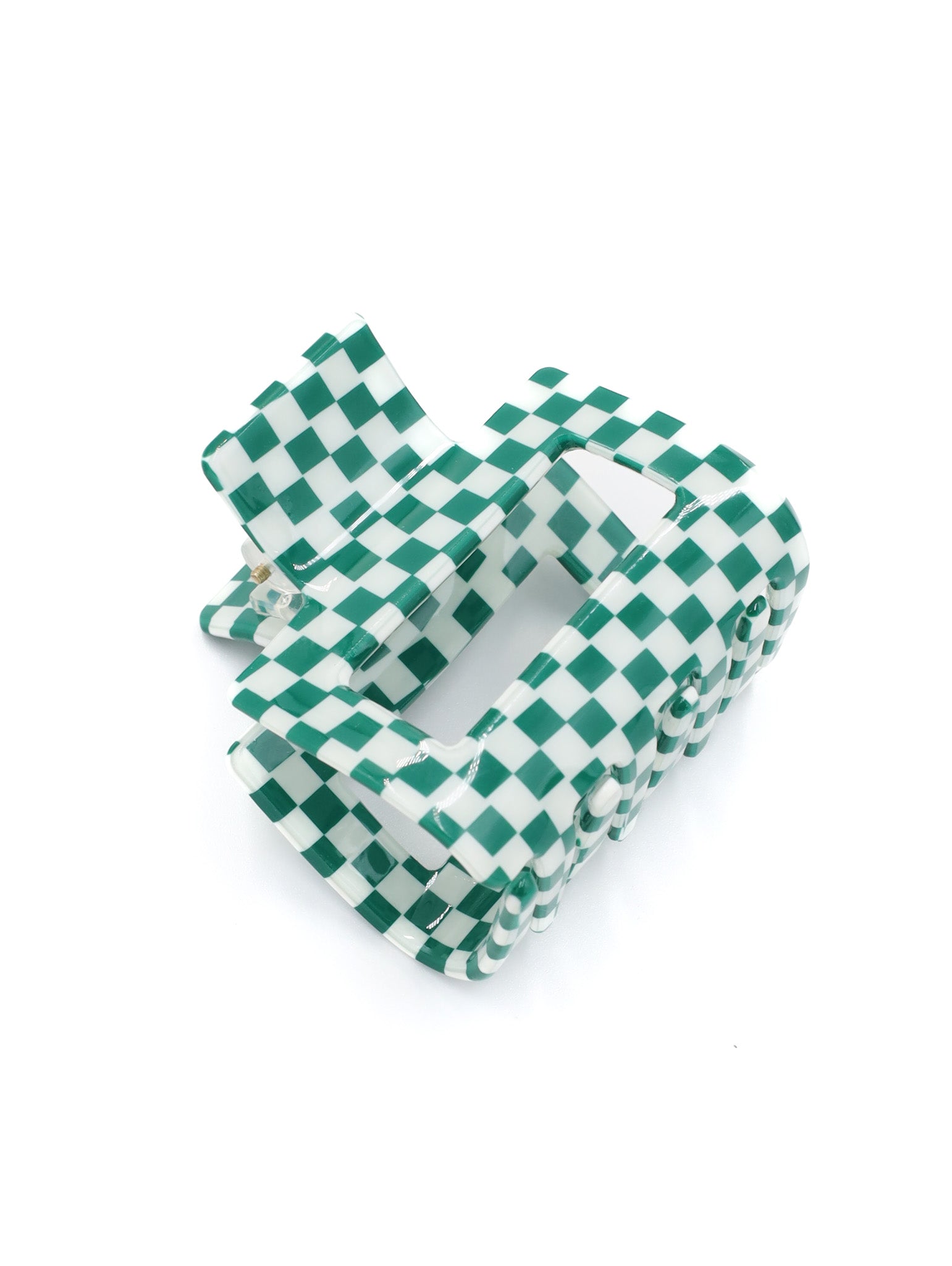 Louie Green Check Hairclip