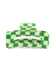 Avalon Green Check Hairclip