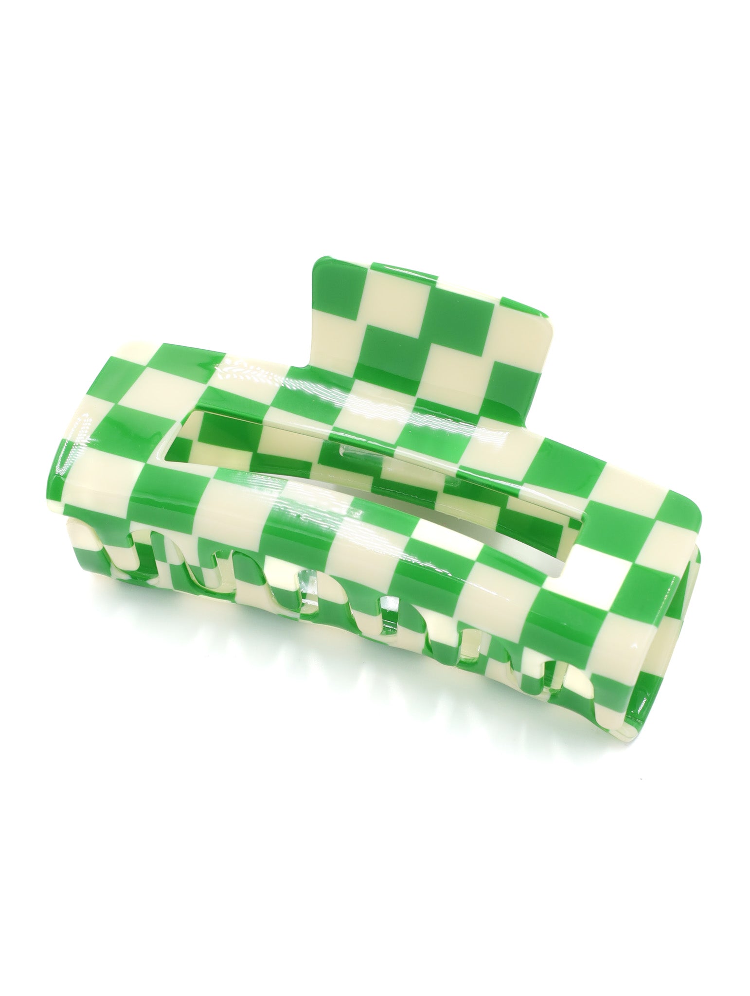 Avalon Green Check Hairclip