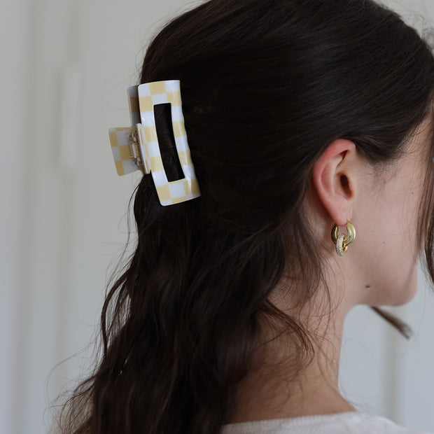 Chantria Yellow Check Hairclip