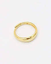 Adjustable gold-plated 925 sterling silver dome ring with smooth finish