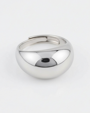 Silver ring on a white background