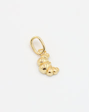 Front view of the Croissant Gold pendant crafted from gold-plated 925 sterling silver.