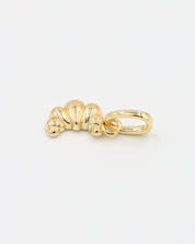 Side view of the Croissant Gold pendant made of gold-plated 925 sterling silver.