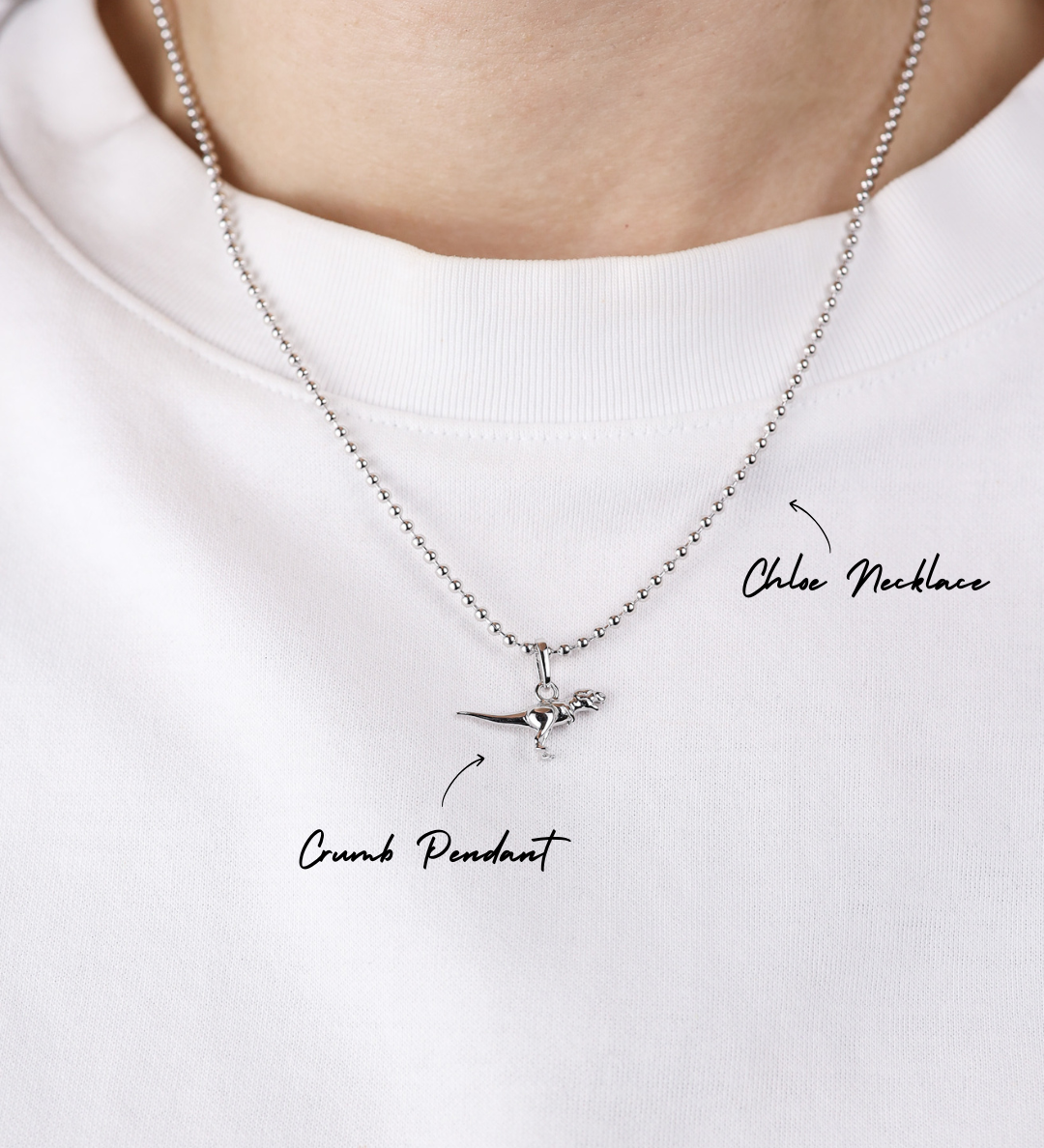 Necklace with pendant on a white background