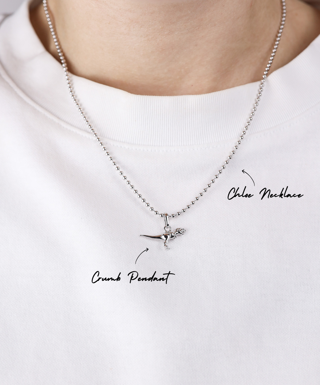 Necklace with pendant on a white background