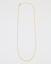 Full view of Jamie Gold necklace in gold-plated 925 sterling silver, with a twisted rope chain design.