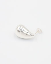 A pair of silver stud earrings with a butterfly clasp