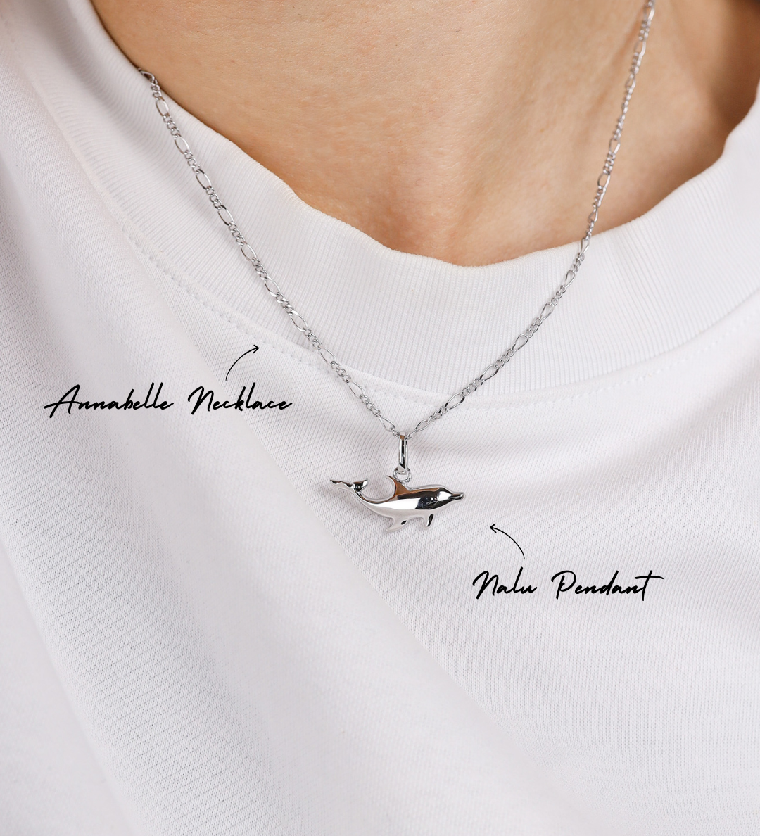 Necklace with a pendant on a white background