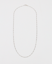 Full view of the Annabelle necklace in 925 sterling silver, a versatile piece for layering or adding pendants.