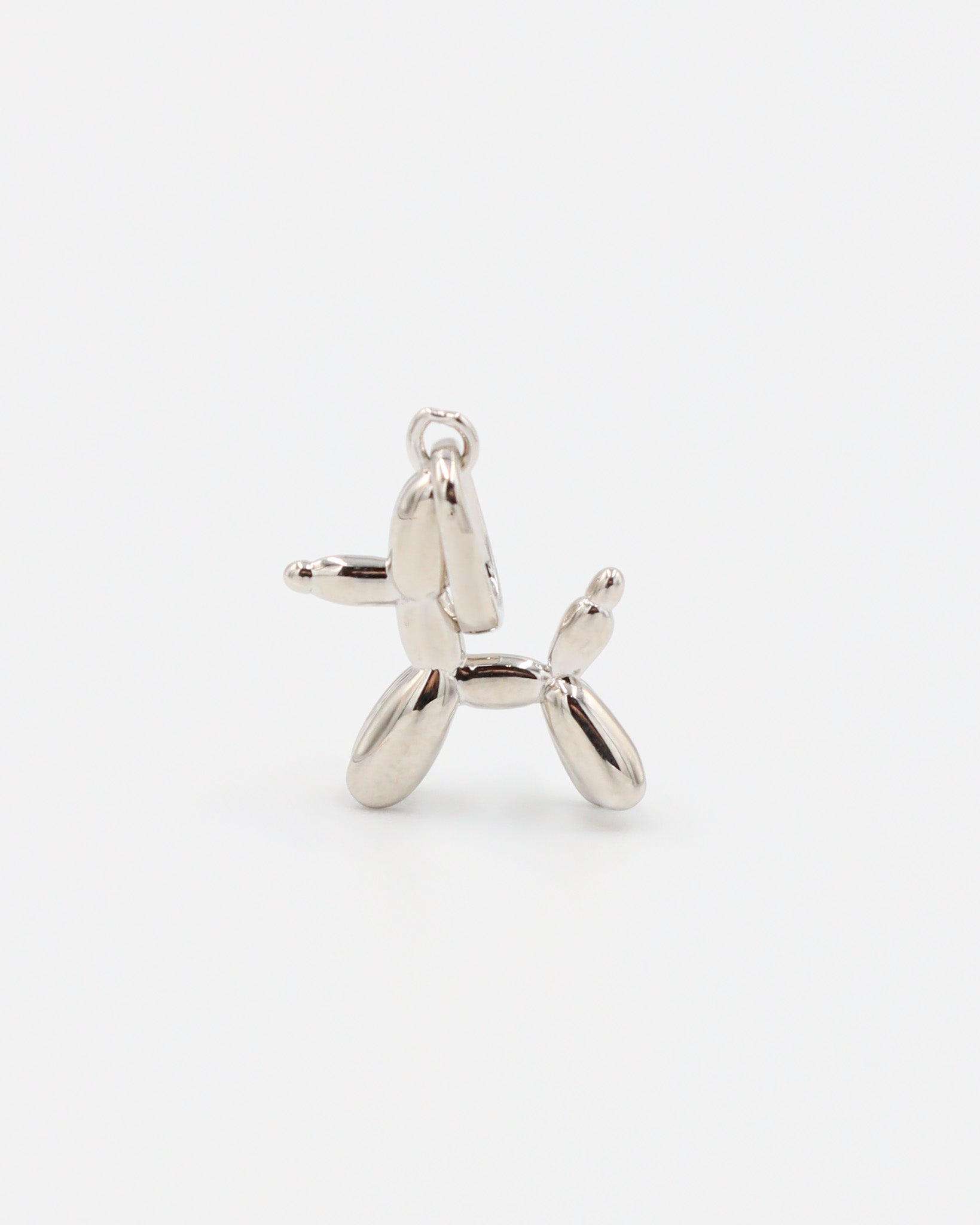 Front view of Balloon Dog Silver pendant in 925 sterling silver.