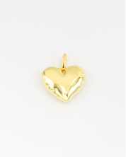 Front view of the Bella Gold heart-shaped pendant in gold-plated 925 sterling silver, featuring a polished surface and minimalist design.