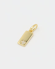 Sophia Gold Pendant - Back view showing the smooth finish of the gold-plated rectangular pendant.