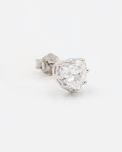 Single sterling silver Romeo stud earring with zirconia stone.